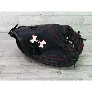 Under Armour Youth Catchers Mitt RHT UACM-100A Black Red Stitch Baseball Glove